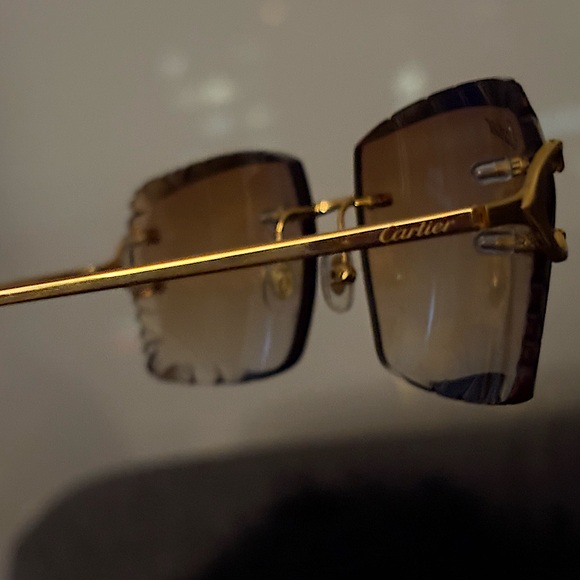 Cartier Big C Sunglasses with Gold Detail & Gradient Brown Lens CT0092O-001 - Picture 7 of 8